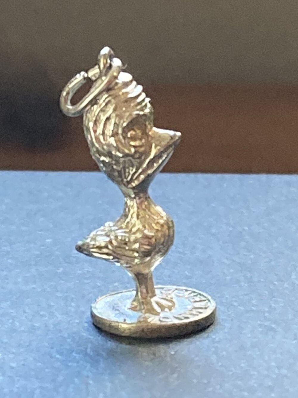 Vintage Worry Bird charm in solid silver
